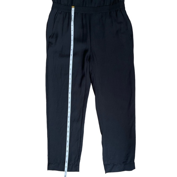 J.Crew Black V Neck Sleeveless Jumpsuit and Cinched Elasticized Waist - Size 2 - Picture 12 of 16